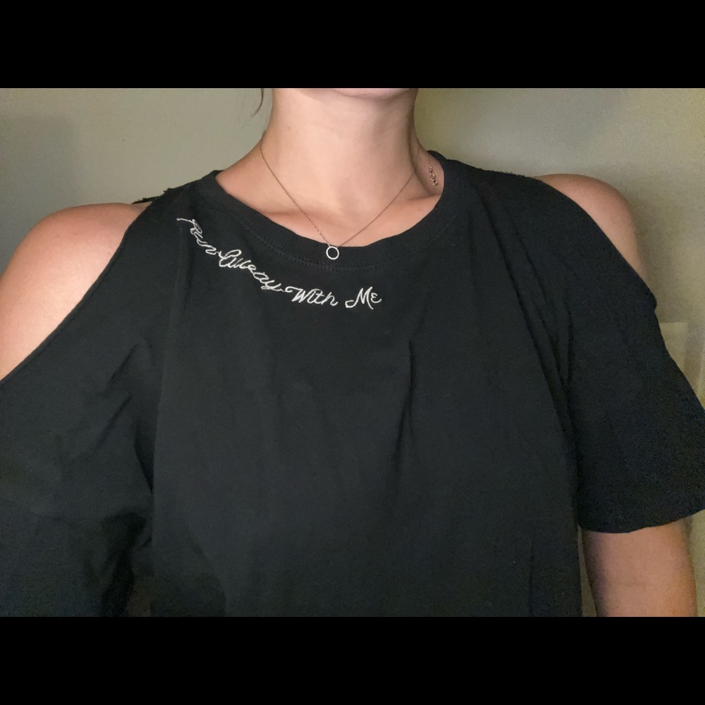 Run Away With Me Black Shoulderless Top